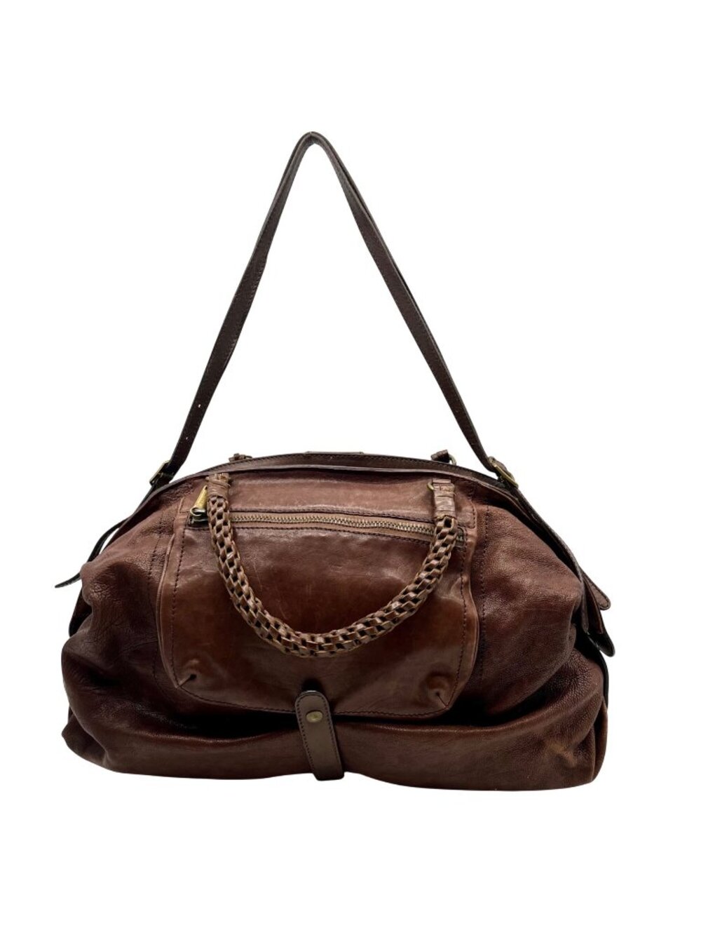 Gryson Brown Distressed Leather Tote Bag